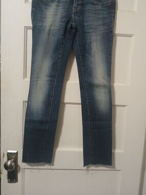 Womens  Blue Washed Denim Jeans